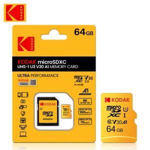 Cartões 10pcs originais kodak u3 micro sd cartão 64gb sdhc classe 10 cartão de memória flash micro sd cartão de 64 GB com adaptador sd frete grátis