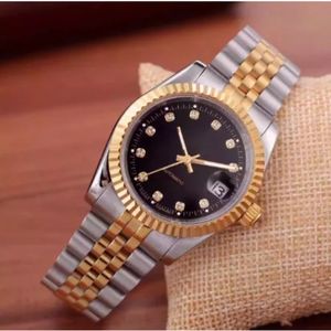 Klasyczne nowe męskie zegarek 36 mm stal nierdzewna szafirowa Waterphire Watoof Watches Men Automatyczne mechaniczne diamenty Silver Gold217u