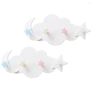 Haken 2 PCs Organizer Star Moon Haken Wandmontierte Regale Aufbewahrungsstoffbügel Plastikschlüssel