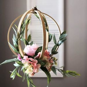 5pcs DIY Rüya Catcher Ring Nakış Çember Bambu Ahşap Sanat El Sanatları Asma Çiçek Çelenk Doğum Günü Partisi Düğün Süslemeleri