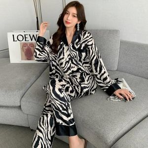 Women's Sleepwear Spring And Autumn Pajamas Zebra Long-sleeved Trousers Korean Two-piece Home Clothes Lenceria Pyjama Pour Femme