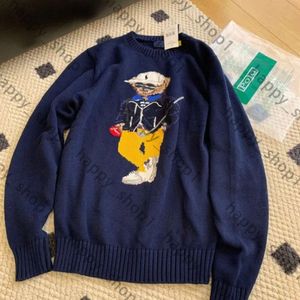 RL Designer Kobiety Niedźwiedź Sweter S Polos Haft haft mody dzianiny swetry długie rękawowe wełniane wełniane wełniane miękki miękki unisex męski bluza 713