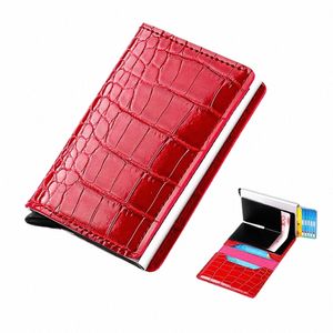 New Aluminum Women Women Wallet Card Titulares Men Burse Luxury Magic Slim Mini RFID Man Busin Cartilhas de Crédito Note Caso C8Cl#