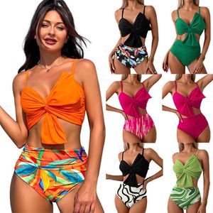 Costume da bagno diviso per donne bikini stampati a colori solidi ZHJ5