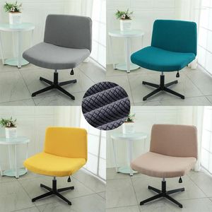 Chair Covers 1Pc Polar Fleece Office Cover Stretch Spandex Rotatable Computer Chairs Slipcovers Short Back Seat For Dining Room