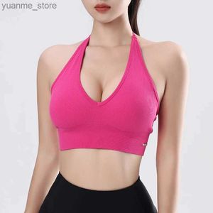 Yoga Outfits Sexy breathable sports bra womens gym yoga bra fitness top high intensity sports jogging training underwear Y240410