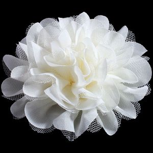 5pcs/partia 12cm DIY Duży tiul tiul kwiat na słodką dziewczynę pastelowy kolor Flatback Flower Bukiet na girlandę panny młodej ślubnej