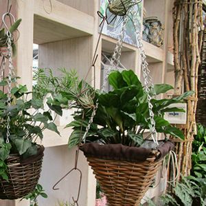 Svart hängande kedjor Flower Pott Basket 4 Point Metal Chains Bird Feeders Planters Lanterns Ornament Garden Plant Hangers