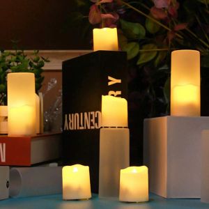 USB ładowane świece LED Timer Zegar kontrola urodzin urodzinowy Tealight Wedding Domowa świeca z akumulatorami wbonowa świeca