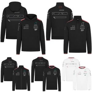 2024 F1 Driver Hoodie Formula 1 Official Black Hoodie Sweatshirt New Season Team Uniform Racing Clothing Driver Fans 1/4 Zip Sweat