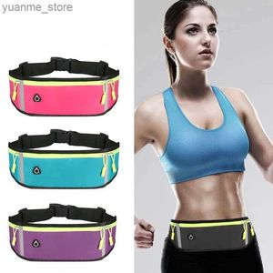 Sports Bags Damen Sport laufen Taillenbeutel wasserdichte und komfortable Fitness Fanny Bag Safety Reflective Tape Bicycle Phone Case Running Band Y240410