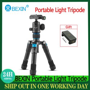 Tripods BEXIN MS08 Portable Tripode Light Travel Stand Tabletop Video Mini Tripod with 360 Degree Ball Head for Mobilephone DSLR Camera