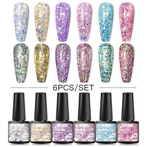 Mtsii katt magnetisk nagelgelpolsk uppsättning med magnetisk pinne reflekterande glitter magnetgel kit blötlägg av nagelkonstfack