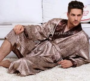 Erkek ipek saten pijama pijama pijama pjs pijama robe gecelik ABD ~ 3xl artı boyut 240326
