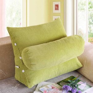 Solid Color Bed Backrest Reading Pillow Waist Support Chair Lumbar Office Home Decor