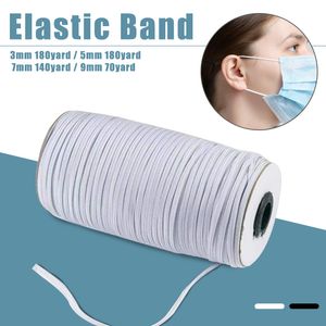 3-9 mm 70-180 jardas de costura faixa elástica Cord máscara elástica máscara earloop corda de abastecimento de rapa DIY Fazendo suprimentos