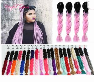 Kanekalon Jumbo Braiding Hair Synthetic Two Tone Hair Color Black Brown Jumbo Braids Burks Extension Cheveux 24inch Ombre Expressi6468896