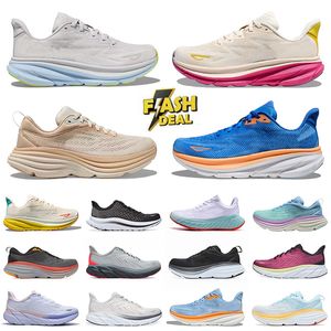 2024 Bondi 8 Clifton 9 Running Sneakers Hokka Kawana Mach Designer Shoes Hok For Women Men Triple Black White Pink Orange Mens Womens Outdoor Sports Trainers