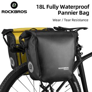 Bolsa de bicicleta Rockbros Impermencial a água 18-36L Bike portátil Panier Pannier traseira traseira do assento de tronco de tronco de ciclismo MTB Bike Acessórios