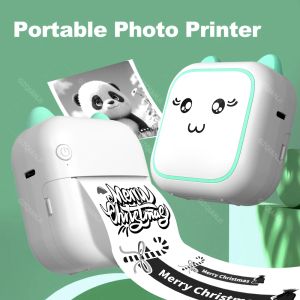 Skrivare 58mm 2 tum Mini Pocket Printer Bluetooth A6 Thermal Photo Notes Code Maker Color Mobiltelefon Android iOS Gift Printing Machine