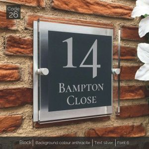 Customized House Doors Number Personalised Clear Acrylic Signs For Your Home Door Sign Name Plates Brass Door Plates