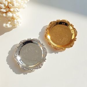 Nordic Storage Tray Złota srebrna biżuteria na wyświetlacz Tray Kolczyki pierścionkowe tacki owocowe deser ciasto płyta