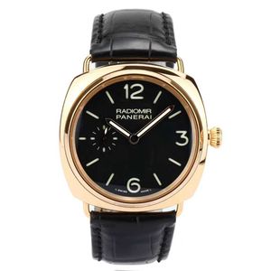 남자 시계 선물 Panerrais Temperament Watch Sapphire Mirror Swiss 자동 이동 크기 44mm Cowhide Strap with Original Needle Buckle 5E61