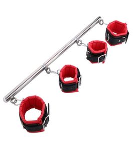 Stainless Steel Adjustable Spreader Bar Bondage Set Sex Handcuffs Ankle Cuffs Fetish Restraints Sex Toys Bdsm For Couples Y2011183227577