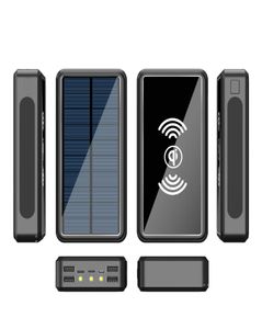 80000mAh Power Bank Solar sem fio Telefone portátil carregamento rápido carregador externo 4 USB Poverbank LED LUZ para iPhone Xiaomi MI FR5336166