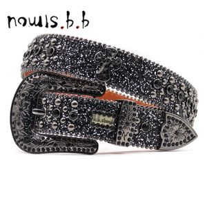 Nowisbb Y2K Rhinestones Belts Quality Western Cowgirl Cowboy Diamond Bling Cinturones Para Hombre Luxury Designer Brand Goth 240322