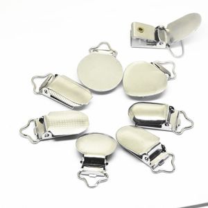 Metal Hook Pacifier Clips Holders Dot Heart Flat Round Heart Face Clasp Suspender DIY Garment Accessories Plastic Insert 50pcs