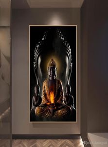 Med inramad gud Buddha Wall Art Canvas tryck Modern Buddha Canvas Art Målningar Dekorativ affisch2741455