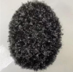 男性のヘアウィッグメンズヘアピースアフロカールフルレースツープブラウンブラックカラー
