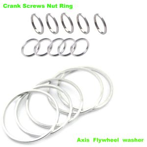 2pcs / lot MTB Bike Road Bicycle Aluminum Alloy Crank Screws Nut Ring Axis Flywheel Washer Grummet Backing Ring Parts