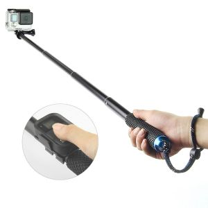 Monopods 37'' For GoPro Extendable Handheld POV Pole Telescopic Tripod Monopod + Wifi Remote Holder Clip for Go Pro Hero 9 8 7 6 5 4 3+