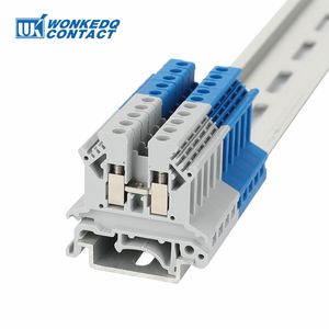 Uk2.5b altı renkli uk 2.5 mm² evrensel vidalı din rayı terminali bloğu besleme şeridi teli elektrik konnektörü İngiltere 2.5b