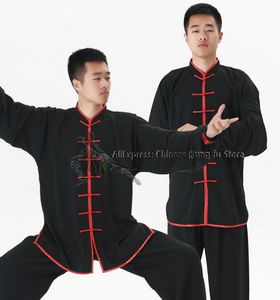 Kung fu enhetlig tai chi kostym långa ärmar wushu kampsportkläder traditionella kinesiska kläder
