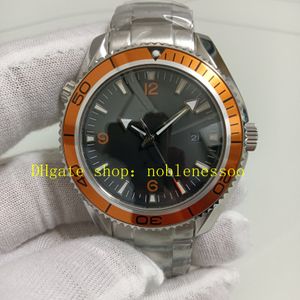 2 Color Automatic Watches Authentic Picture for Men 42mm 007 Sport Black Dial Orange Bezel 600m Stainless Steel Bracelet Mechanical Professional Watch