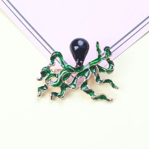 Octopus Crab Frog Rooster Lizard Crystal Stone Brooch Colored Gecko Metal Pin Backpack Uniform Suit swear Decorative Pendant