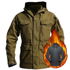 M65 UK Jackets Lão de inverno Espalhar jaqueta impermeabilizada morna masculina casaco de vôo militar de vôo piloto de capuz para capuz