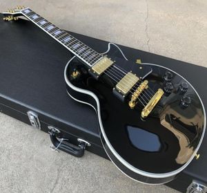 Kampanj Custom Shop Black Beauty Electric Guitar Ebony Fingerboard Freet Binding Gold Hardware in Stock Ship Out snabbt5495777