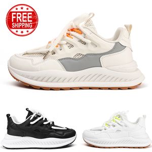 Kostenlose Schifffahrtsmänner Frauen lauft Schuhe niedrig flach Komfort Schwarz Khaki Weiße Herren Trainer Sport Sneakers Gai