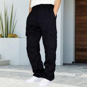 Pantaloni da uomo pantaloni sciolti carichi con coulistica con in vita elastico in fase multiplo tessuto traspirato morbido versatile per quotidianamente