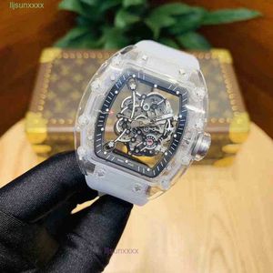 Luxury men's Watch Richar M Barrel Hollowed-out Designer Watch Sapphire Mirror rubber strap Waterproof stainless steel JRPU