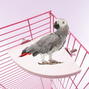 扇形の鳥オウム木製スタンドラック鳥のケージアクセサリーは、小動物のチンチラリスハムスタースタンドボードのための止まり木