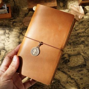 Notebooks 100% Genuine Leather Notebook Handmade Vintage Cowhide Diary Portable Size TN Travel Notebook Cover Journal Sketchbook Planner