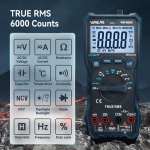 TRMS Large Au-to Digital Multimeter Auto Range Fast Accurately Measures Multimetro 1000V 20A AC DC Ohm Hz NCV Live Voltage Meter