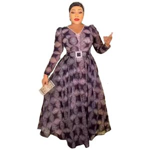 Elegante afrikanische Kleider für Frauen Plus Size Evening Party Langes Kleid Afrika Kleidung Muslimdruck Maxi Outfits L3XL 240319