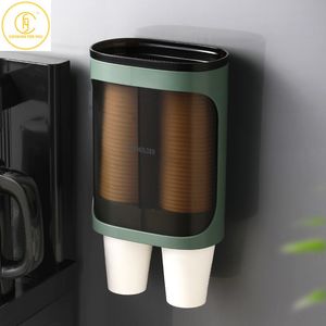 Single/Double Tube Creative Wall Mounted Type Home Store Paper Cup Holders Space Saving Paper Cup Storage Holder Organisation