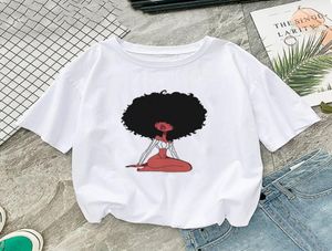 Nowość Czarna dziewczyna magiczna poppin żeńska koszulka królowa melanin nadruk harajuku hip hop rock czarny tshirt letnia kobiety streetwear 20216759968